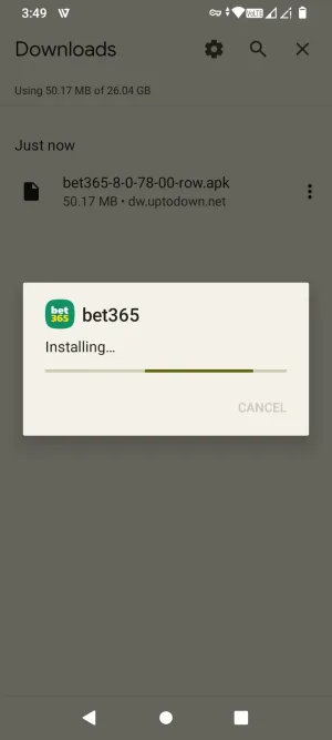 bet365 app installing on Android
