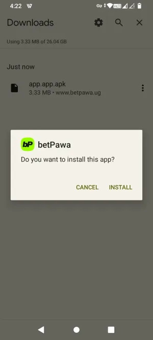 Android install prompt for the betPawa app