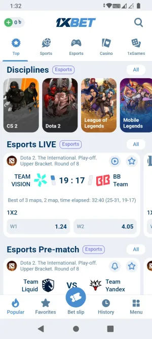 1xBet screenshot 2