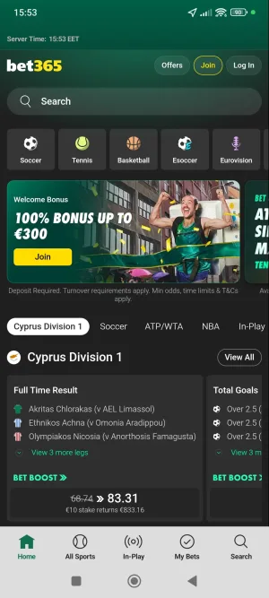 Bet365 screenshot 1