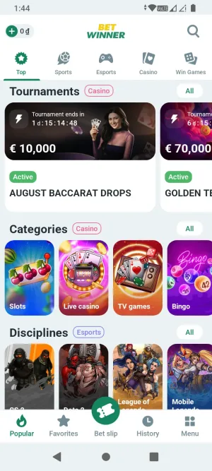 BetWinner screenshot 1
