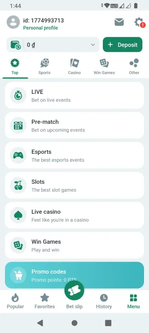 BetWinner screenshot 2