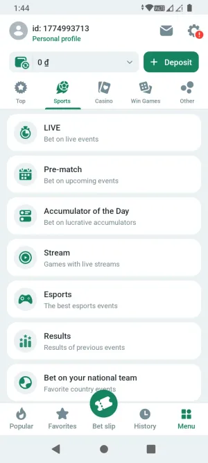 BetWinner screenshot 3